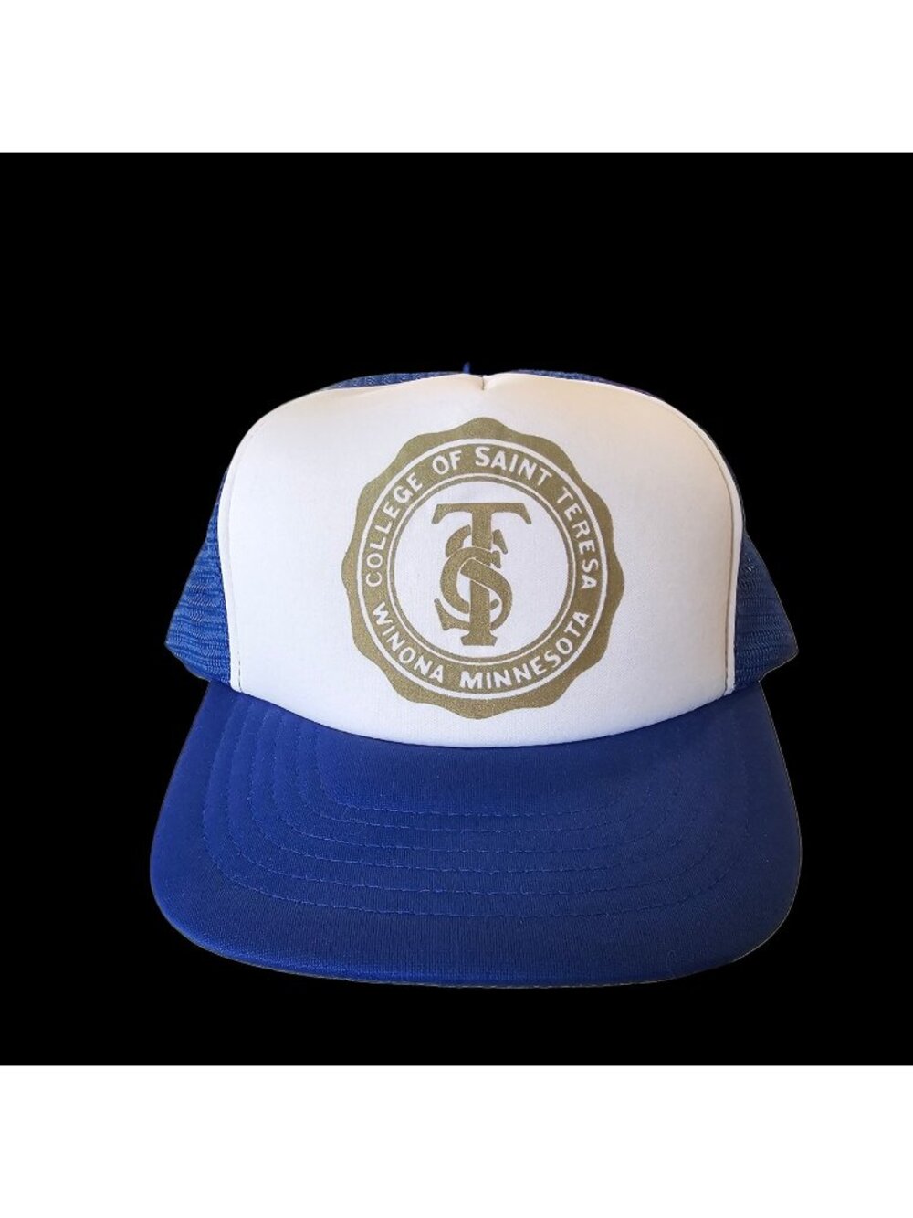 VTG Saint Teresa Catholic‎ Womens College Foam Trucker Hat Blue Snapback 80s